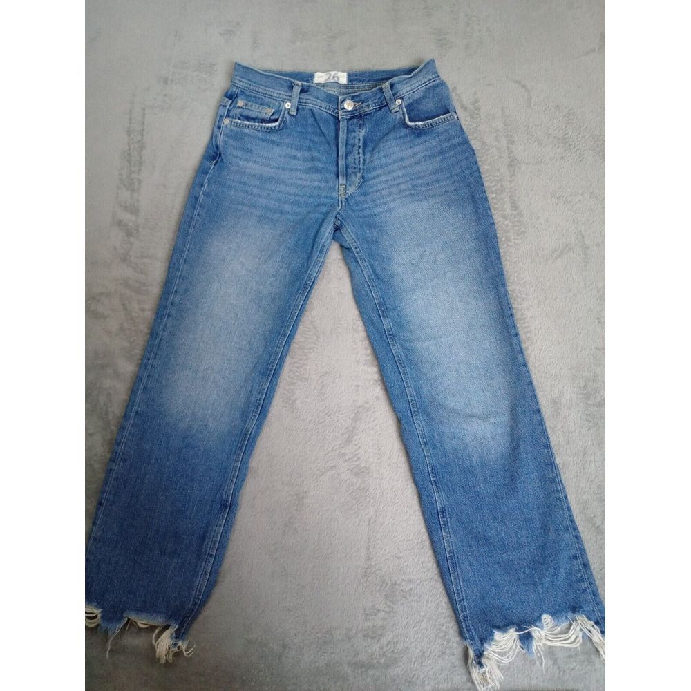 Free People We the Free Maggie Straight Jean Light Stone Sz 26 Button Fly